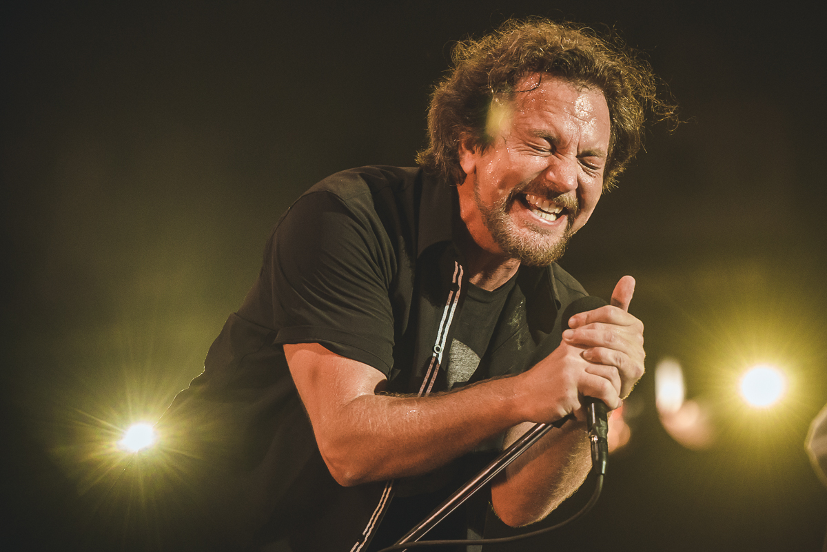 Eddie Vedder, do Pearl Jam, no Lollapalooza 2018, em São Paulo (Camila Cara/MRossi/Divulgação)