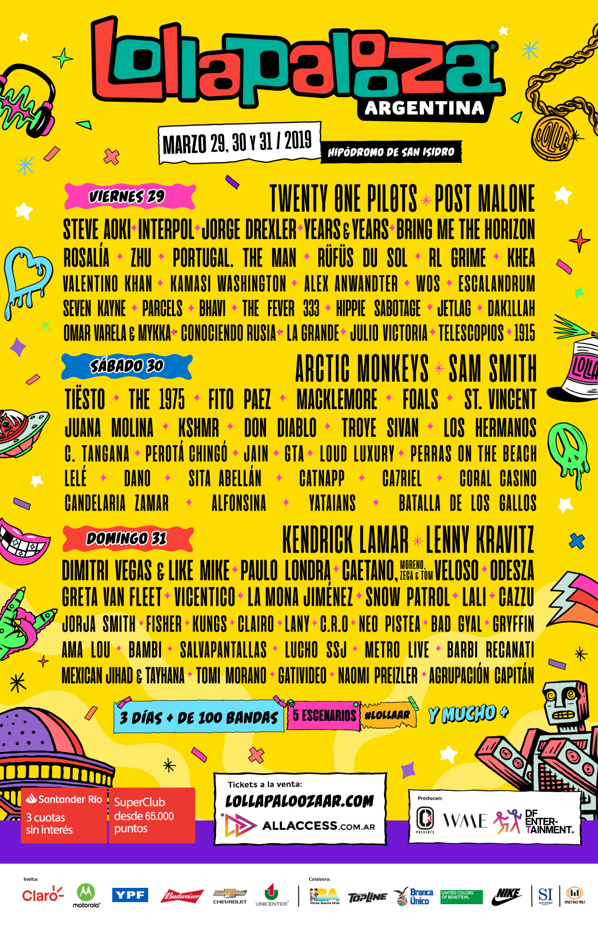 Lineup Lollapalooza Argentina 2019