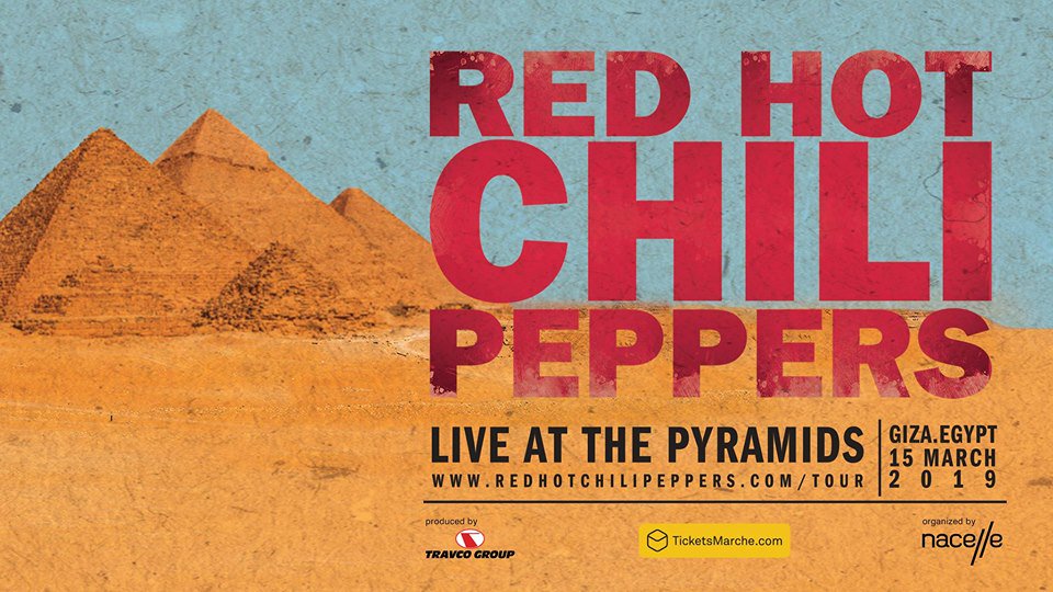 Anúncio do show do Red Hot Chili Peppers no Egito (Divulgação)